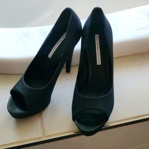 Vera Wang lavender Selma Glitter Platform Wedding Heel Pump sz 5.5M